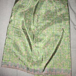 Green floral midi skirt